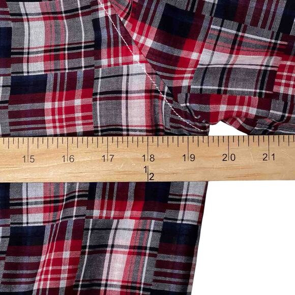 Tommy Hilfiger NWT Madras Plaid Varsity Jacket Size SP Red Blue Patchwork Cotton - Picture 10 of 11